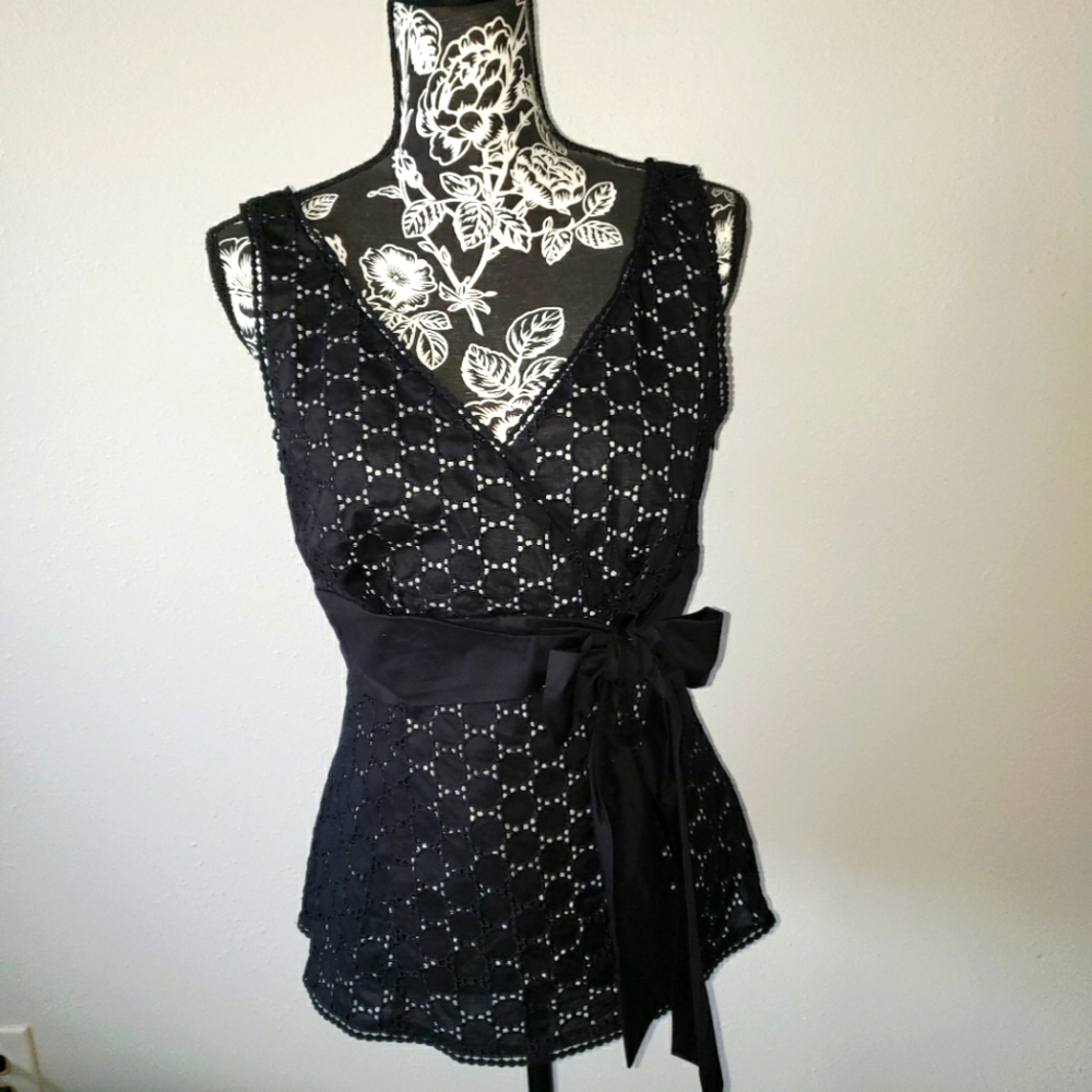 Black v-neck and back Ann Taylor formal top
